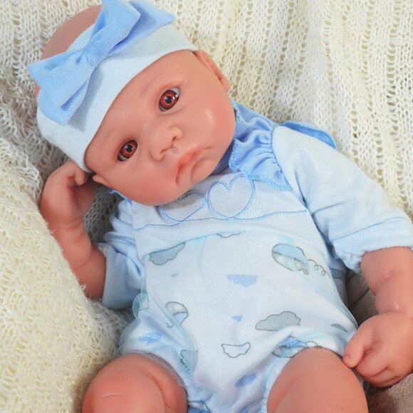 16.14 in Full Silicone nude Reborn Baby Dolls BOY Lifelike Newborn Dolls Baby - Picture 2 of 7